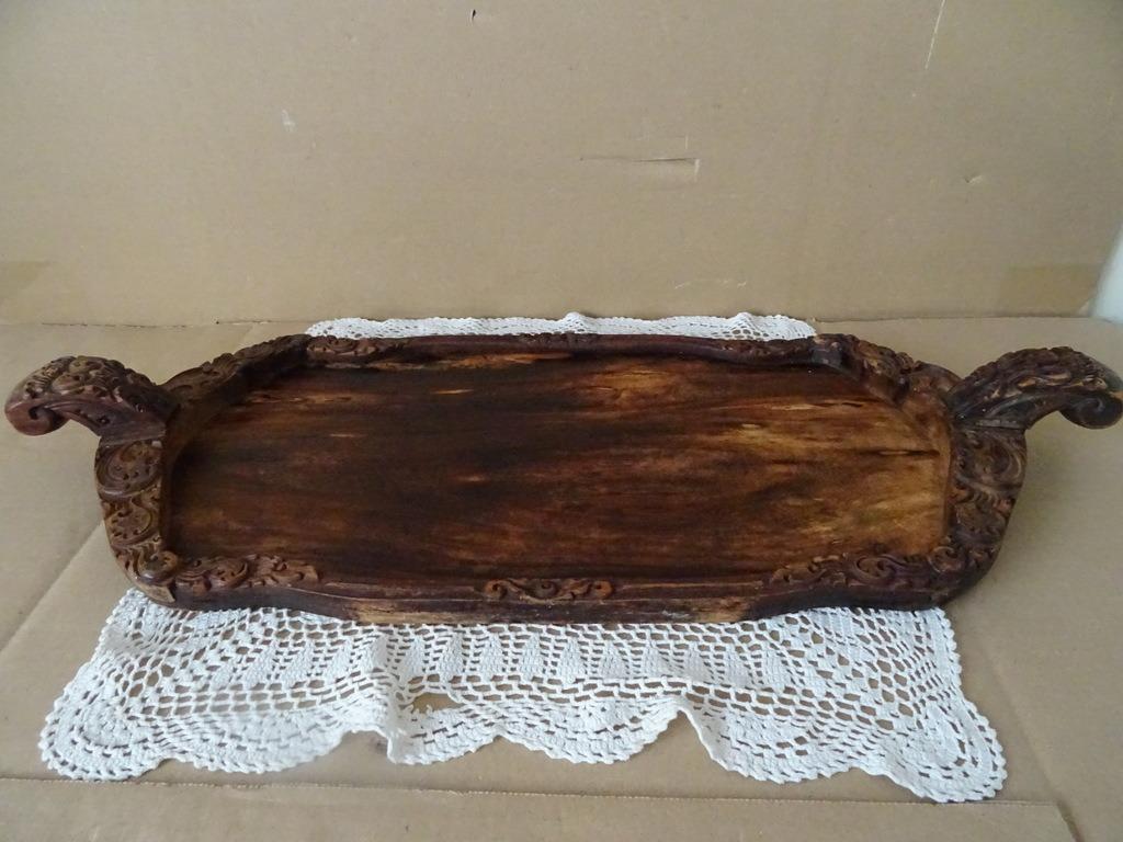 Vintage houten dienblad Indonesië 57cm coromandelhout 1970, Ophalen of Verzenden