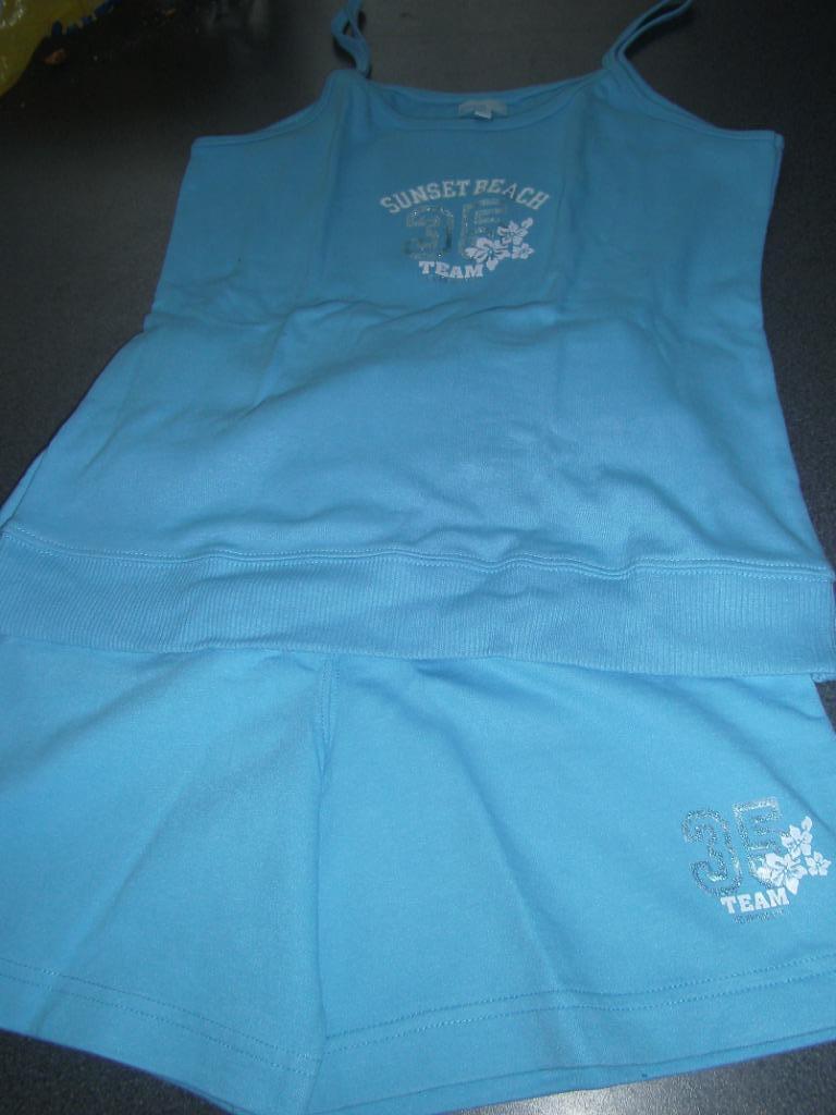 ensemble top et short tendance one large, Enlèvement ou Envoi, Trend One, Bleu, Taille 42/44 (L)