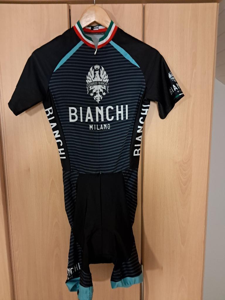 Bianchi tijdritpak korte mouw maat S, Fietsen en Brommers, S, Dames, Ophalen of Verzenden, Zo goed als nieuw