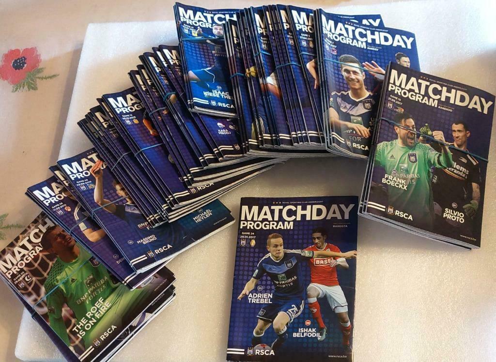 Matchday programboekjes ANDERLECHT 2016-'17, Verzamelen, Verzenden, Zo goed als nieuw, Boek of Tijdschrift