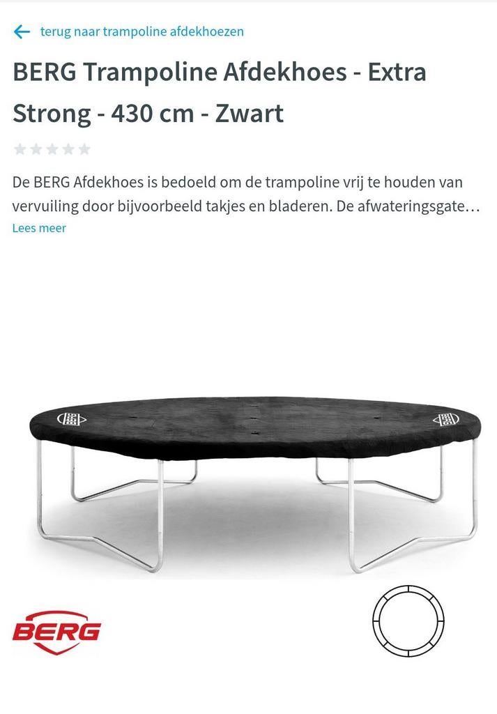 Afdekhoes/beschermingshoes trampoline berg 430, Ophalen, Nieuw