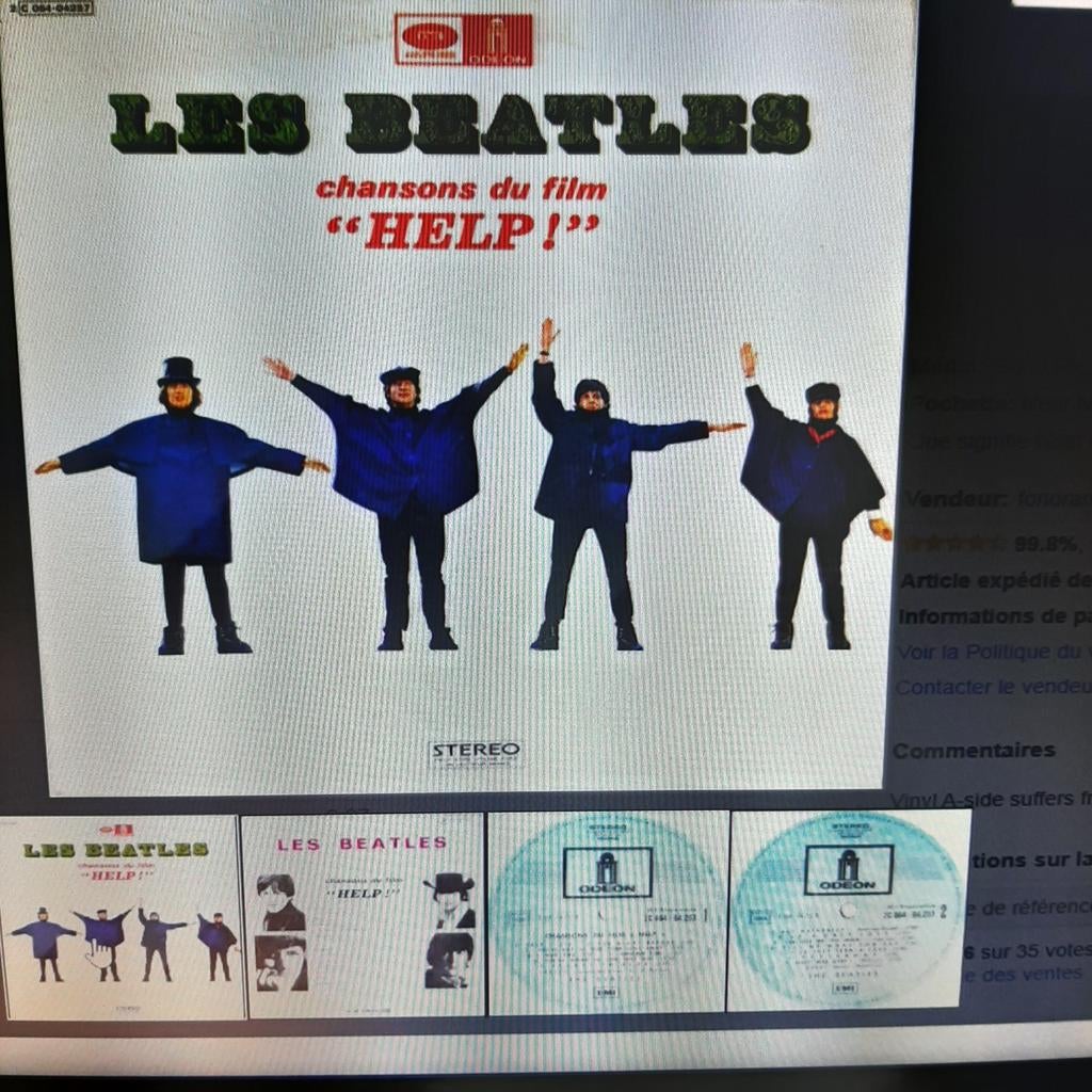 CHERCHE Pochette des Beatles 33 tours du film " Help", Enlèvement ou Envoi, Comme neuf