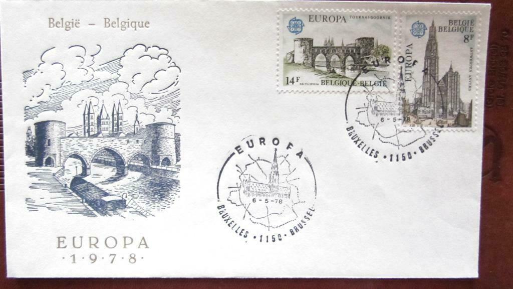 FIRST DAY COVER- THEMA EUROPA- BELGIË  1978, Enlèvement ou Envoi, Affranchi
