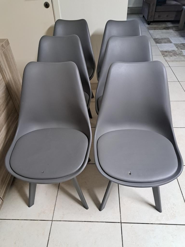 Sièges baquets gris (6 pièces), Gris, Enlèvement, Autres matériaux, Cinq, Six Chaises ou plus