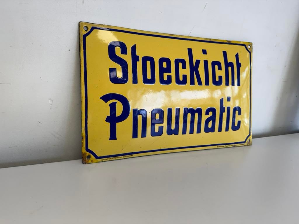 Pneumatic emaille reclamebord, Ophalen of Verzenden