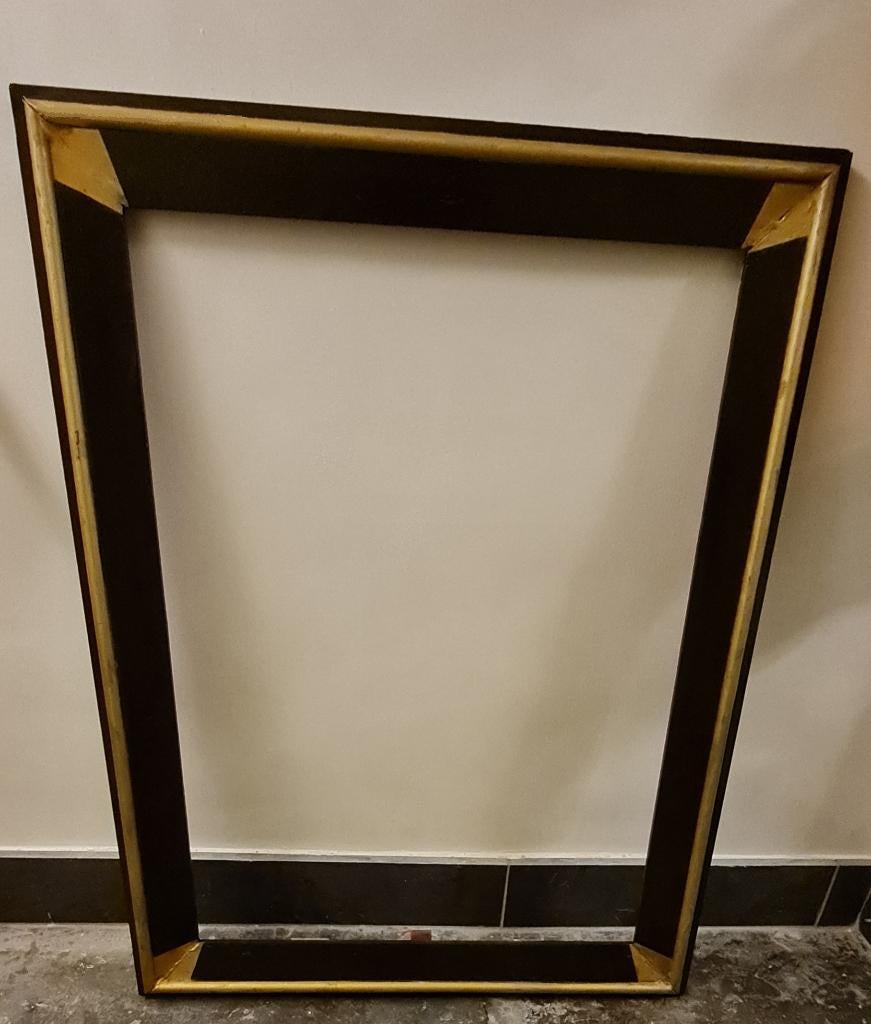 Cadre britannique XXL NOIR ET DORÉ, Maison & Meubles, 75 cm ou plus, Enlèvement, Utilisé, Bois