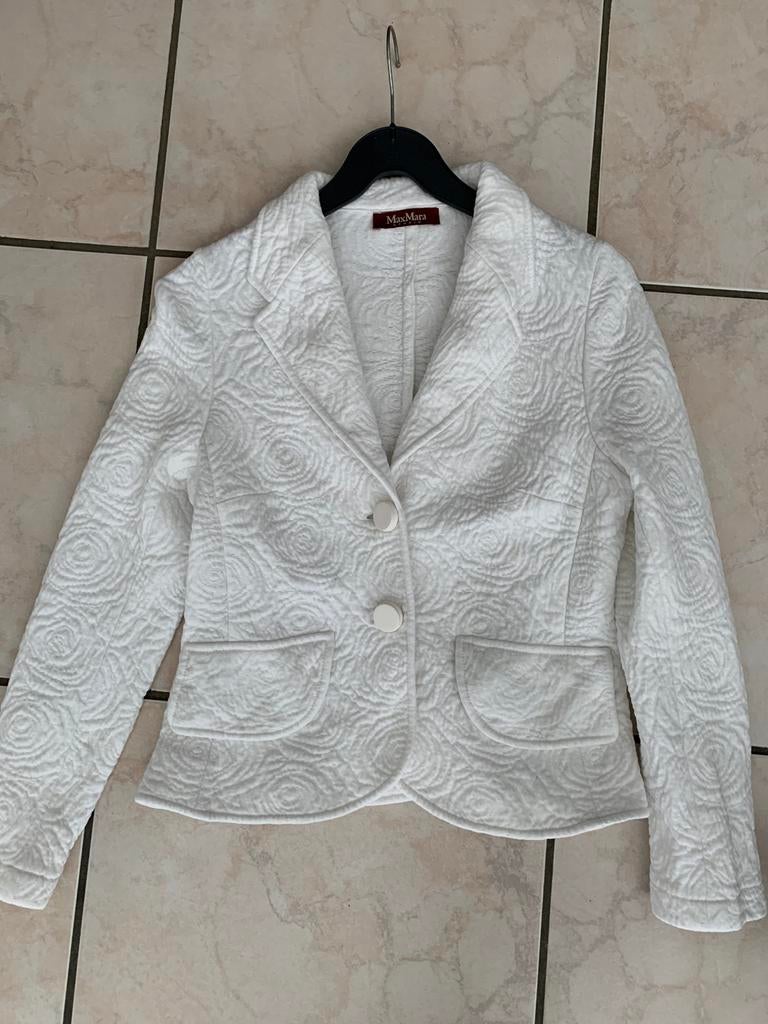 Jasje vestje MaxMara M wit elastisch stofje als nieuw, Kleding | Dames, Ophalen of Verzenden, Zo goed als nieuw, Wit, Jasje