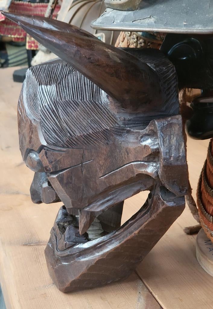 Samurai-masker gesigneerd Hannya EDO, Verzamelen, Militaria | Algemeen, Ophalen of Verzenden, Overige soorten