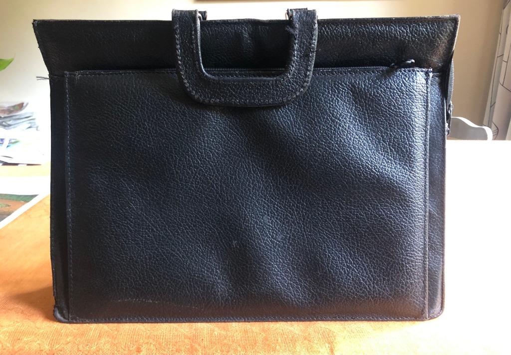 Boekentas/aktentas in leder, Handtassen en Accessoires, Tassen | Schooltassen, Gebruikt, Zwart, Aktetas of Boekentas, Leer