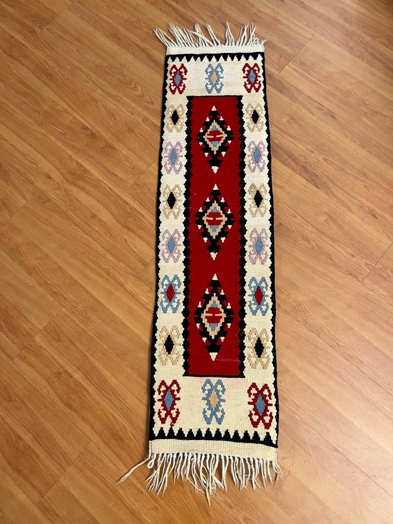 Vintage kelim kleed met ingestikte foam mat 120/32, Ophalen of Verzenden