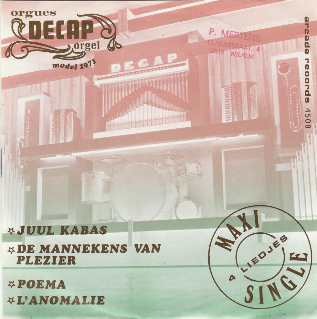 45T: Decap Orgel: EP: Mannekens van plezier / Juul Kabas, Cd's en Dvd's, Vinyl Singles, Zo goed als nieuw, Overige genres, Ophalen of Verzenden