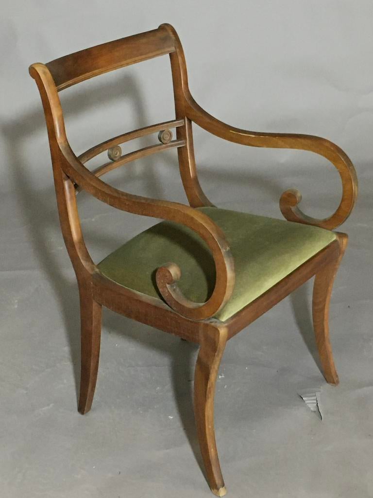 Chaise avec accoudoirs velours, Antiquités & Art, Enlèvement