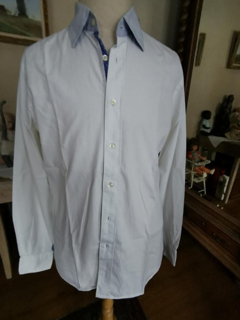 Heel mooi wit overhemd van Hackett London, Ophalen of Verzenden, Zo goed als nieuw, Wit