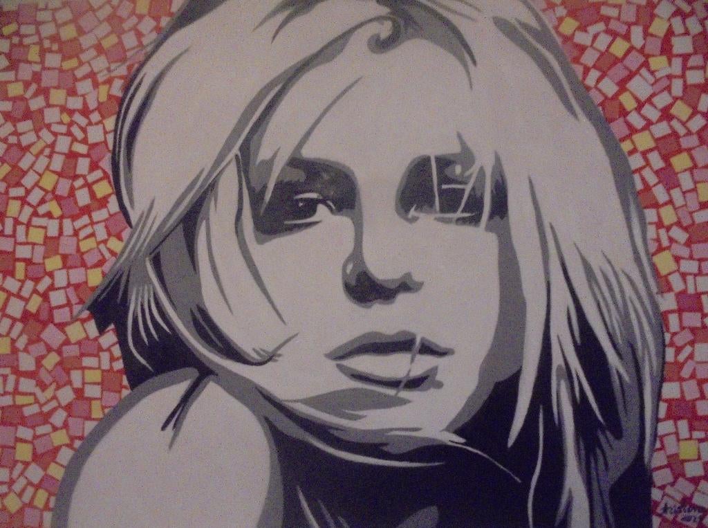 peinture à l'huile pop art Britney Spears (60x80cm), Enlèvement ou Envoi