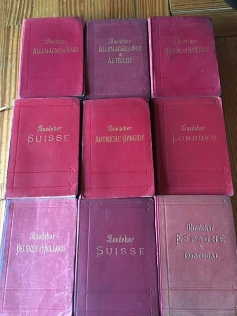 Baedeker reisgidsen van begin 20ste eeuw, 9 stuks of apart, Boeken, Reisgidsen, Ophalen of Verzenden