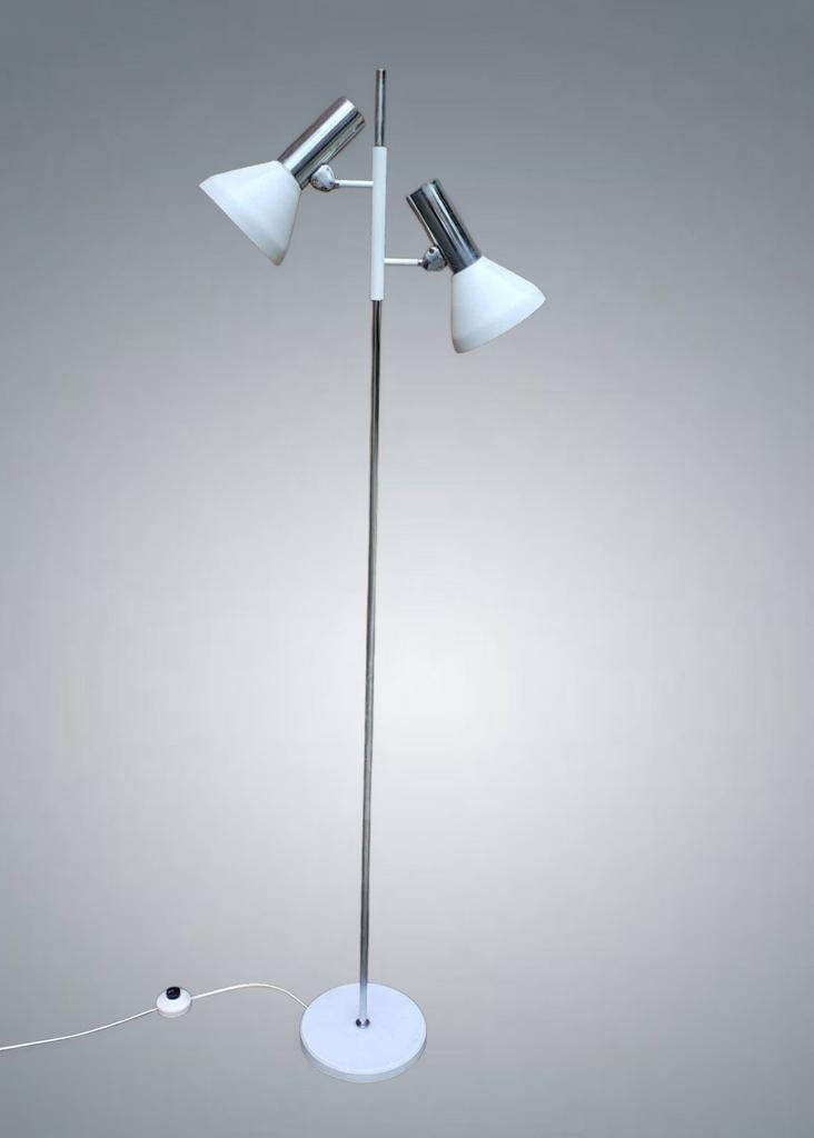 Vintage verstelbare vloerlamp met twee lampen uit de jaren 7, Antiek en Kunst, Ophalen
