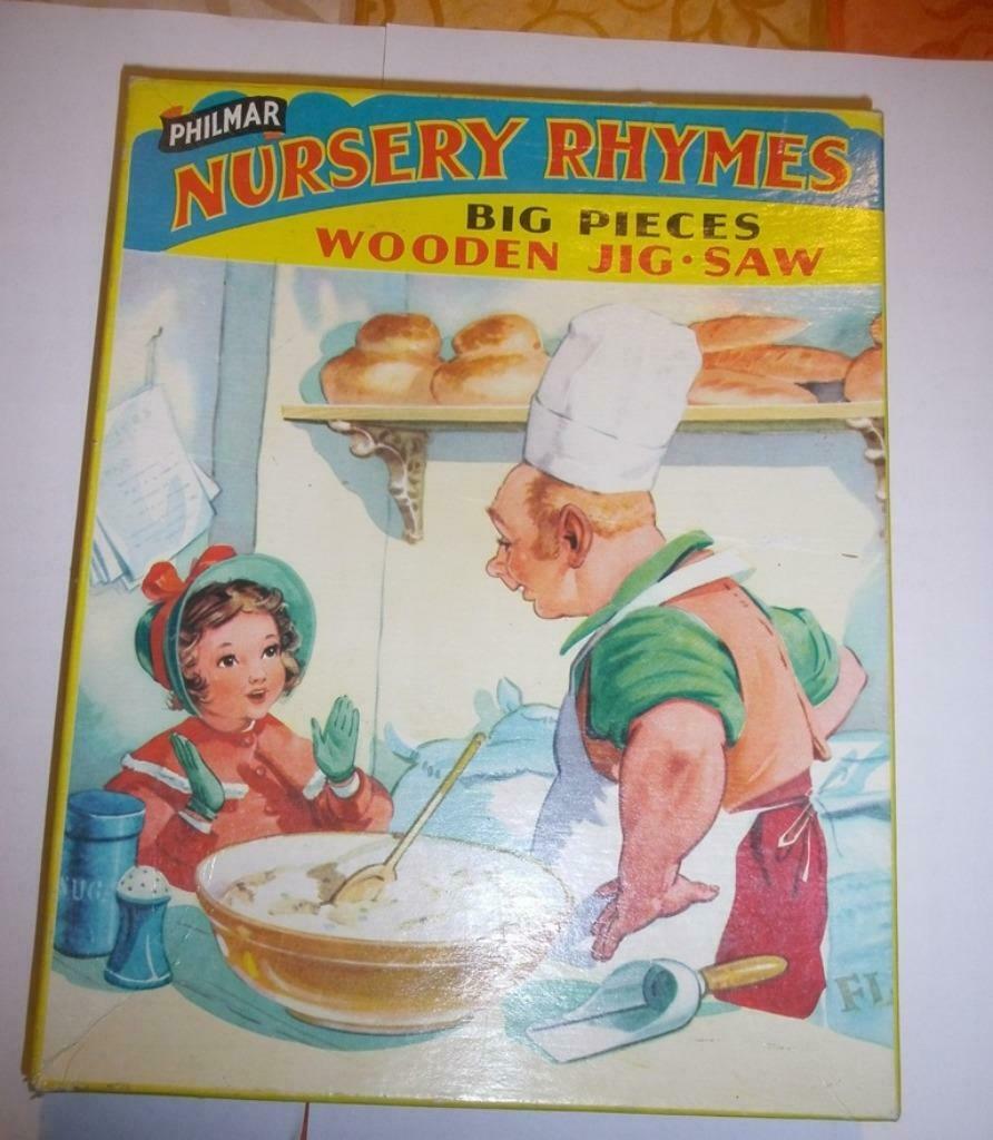 Vintage: Philmar Wooden Jig-saw Nursery Rhymes - puzzel, Ophalen of Verzenden