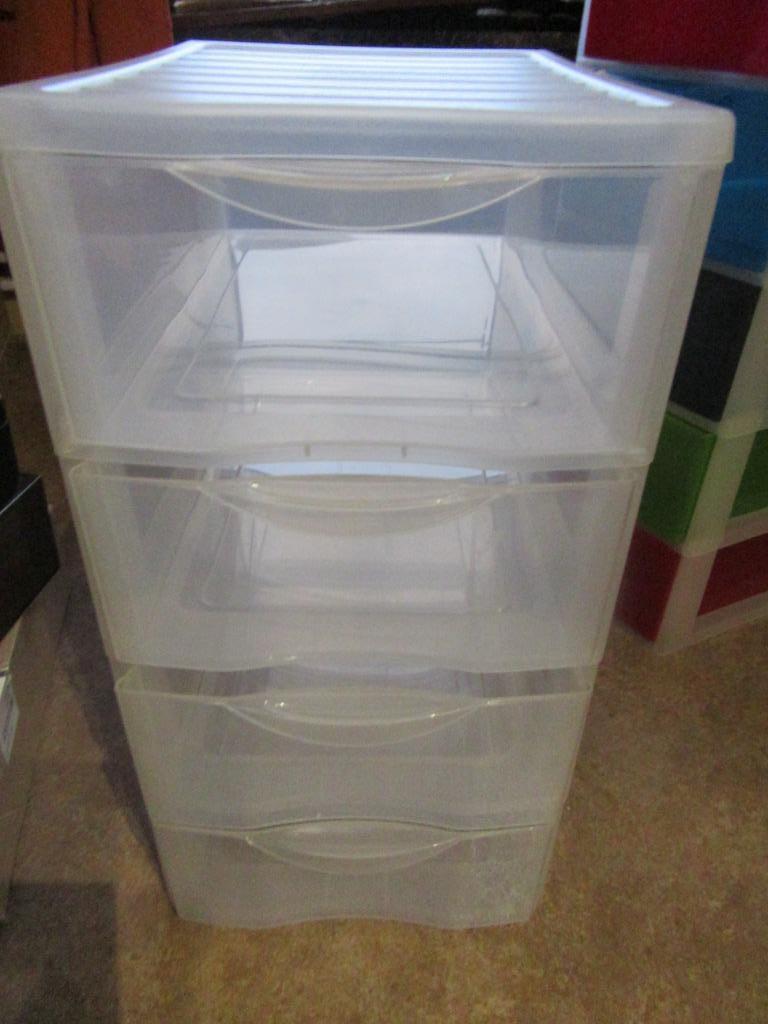 tour de rangement en plastique transparent 4 tiroirs, Enlèvement, Utilisé
