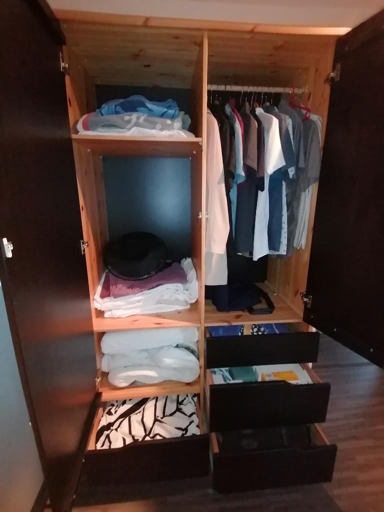 Armoire Ikea Mandal, Enlèvement, Utilisé, Pin, Avec tablette(s)