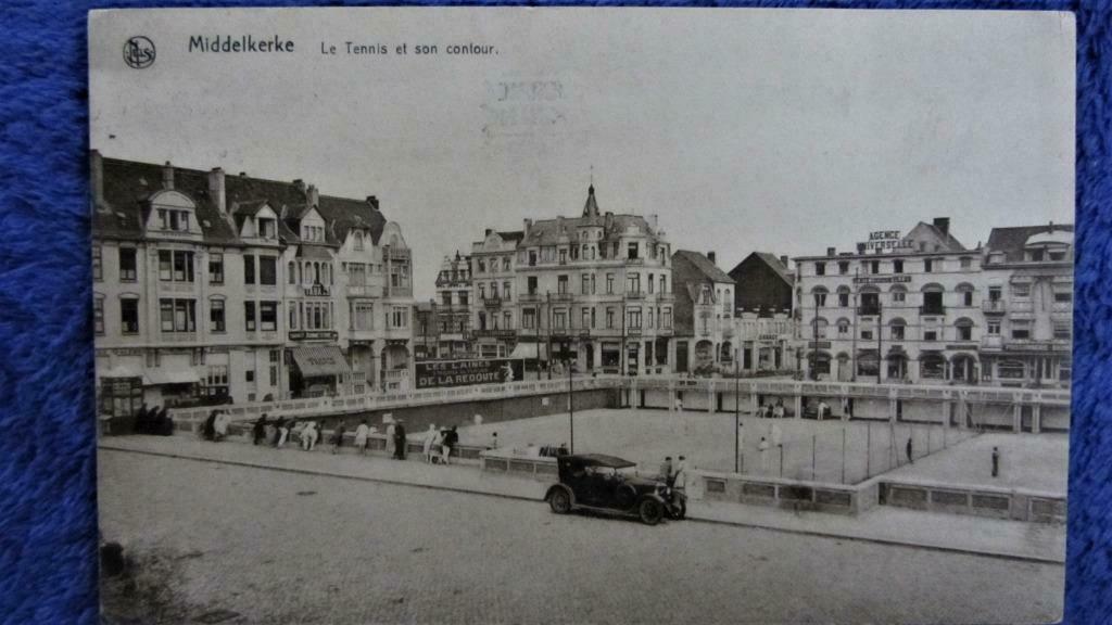 POSTKAARTEN- MIDDELKERKE, HET TENNISVELD EN OMGEVING., Ophalen of Verzenden, 1920 tot 1940, Gelopen, West-Vlaanderen