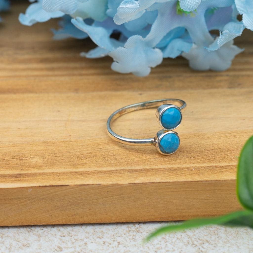 verstelbare zilveren ring turquoise, Enlèvement ou Envoi, Neuf