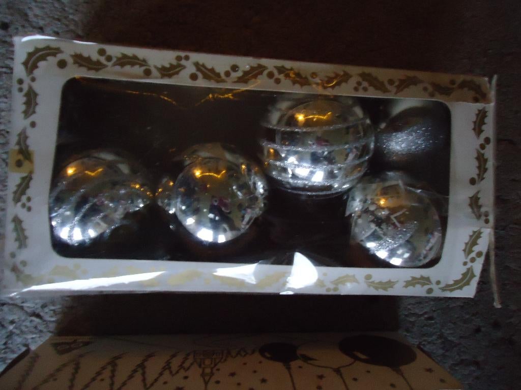 Vintage kerstballen glas Christmas Holland goud zilver Retro, Ophalen of Verzenden, Nieuw