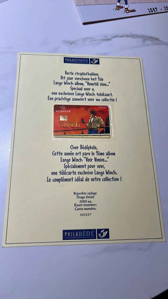 Winch Largo 1998, télécarte Belgacom, numérotée, Enlèvement ou Envoi, Neuf