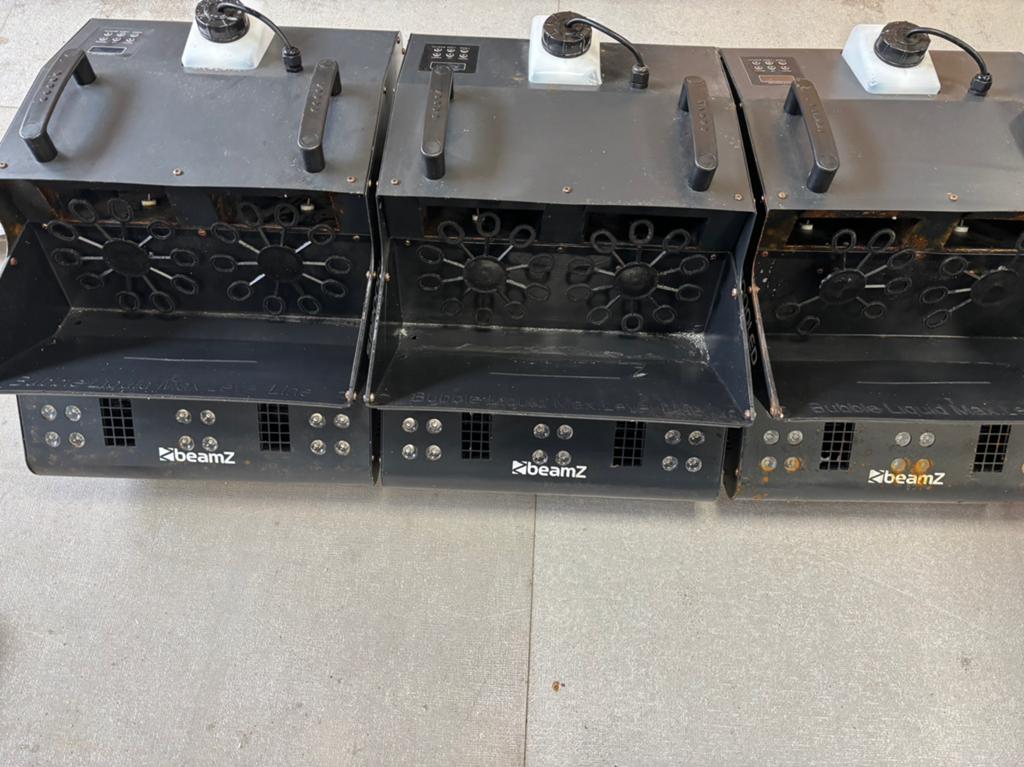 3x BeamZ SB2000LED Rook- en Bellenblaasmachine met LED's, Muziek en Instrumenten, Ophalen, Gebruikt, Rookmachine, Geluidgestuurd