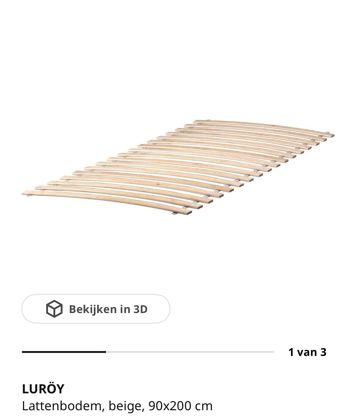 Lattenbodem ikea, Ophalen, 90 cm, Eenpersoons, Nieuw