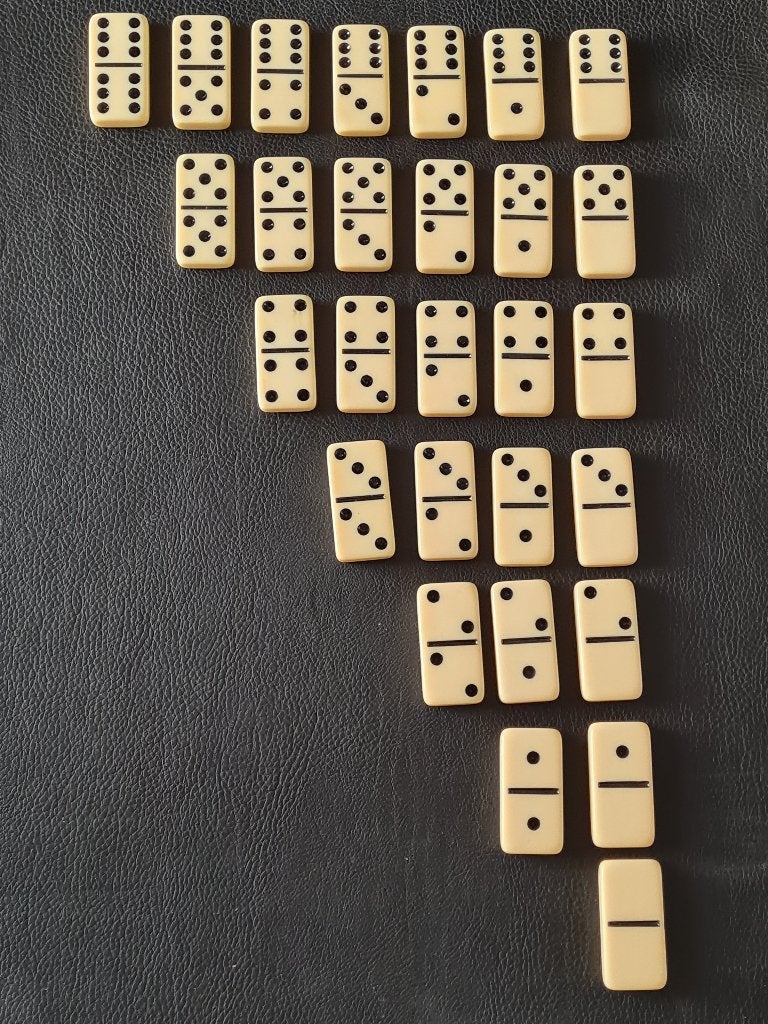 28 dominostenen ivory coloured, Kinderen en Baby's, Ophalen of Verzenden