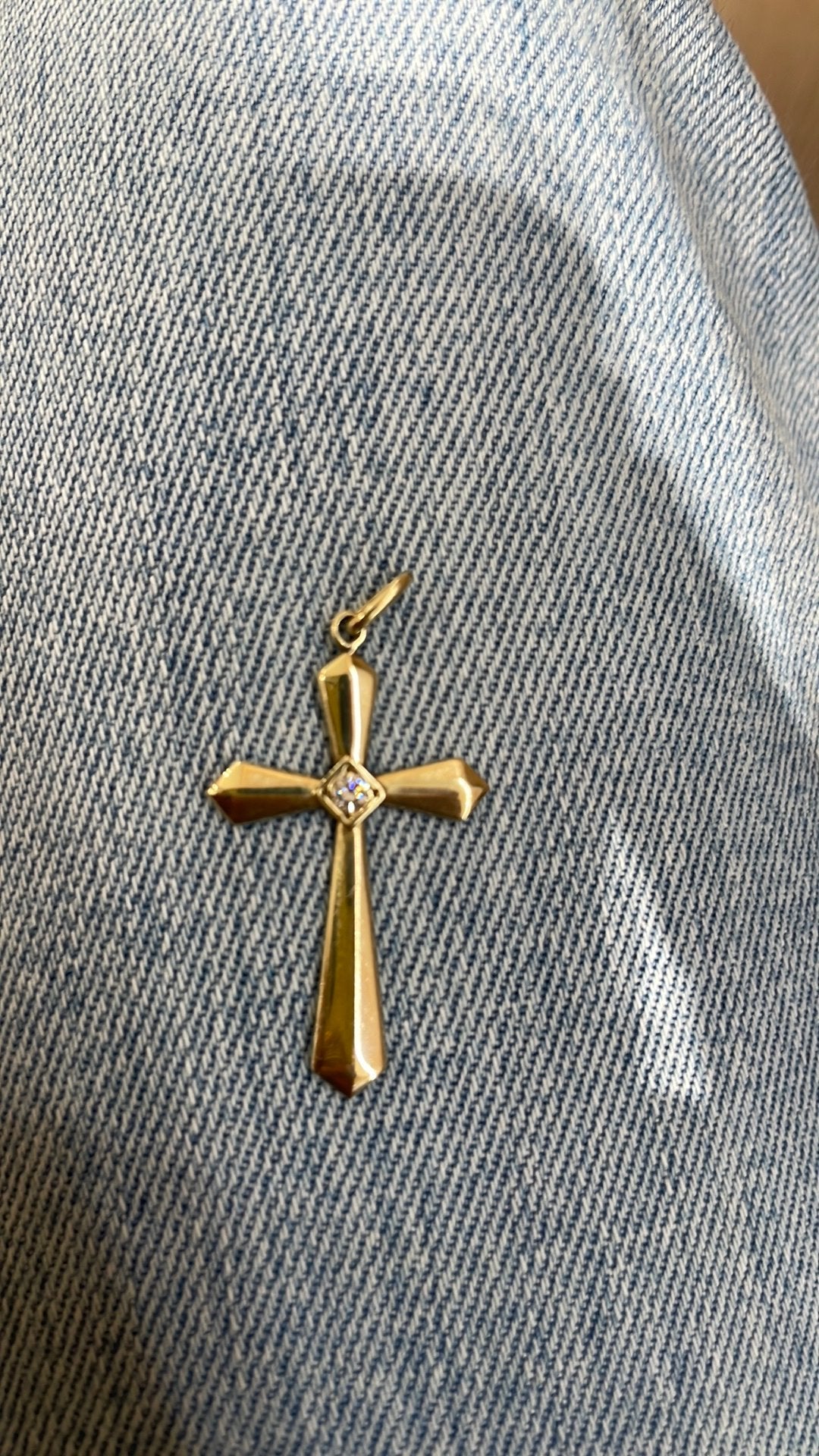 Croix 18 carats brillante, Bijoux, Sacs & Beauté, Jaune, Comme neuf, Or, Croix ou Symbole
