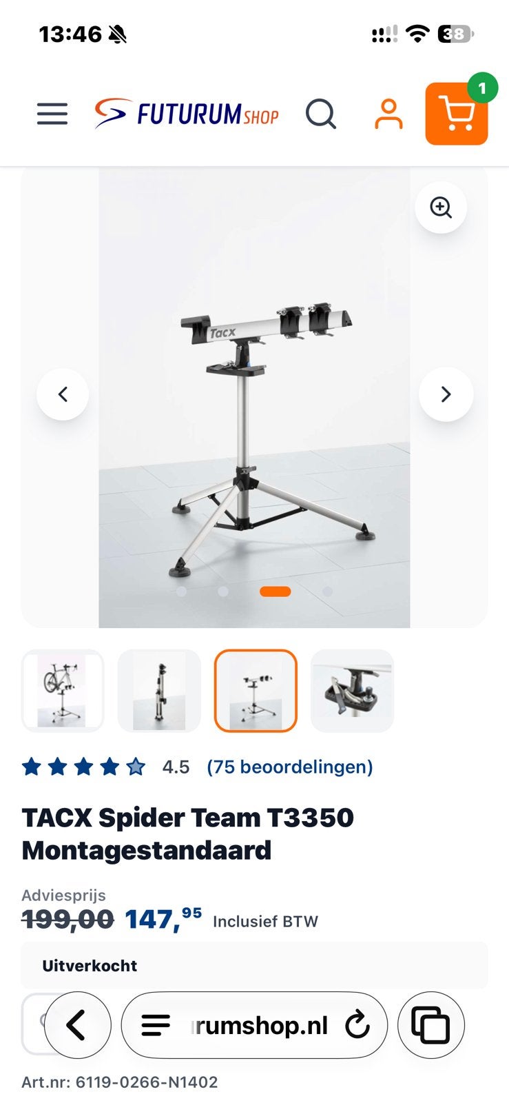 Tacx fiets montagestandaard, Ophalen, Zo goed als nieuw