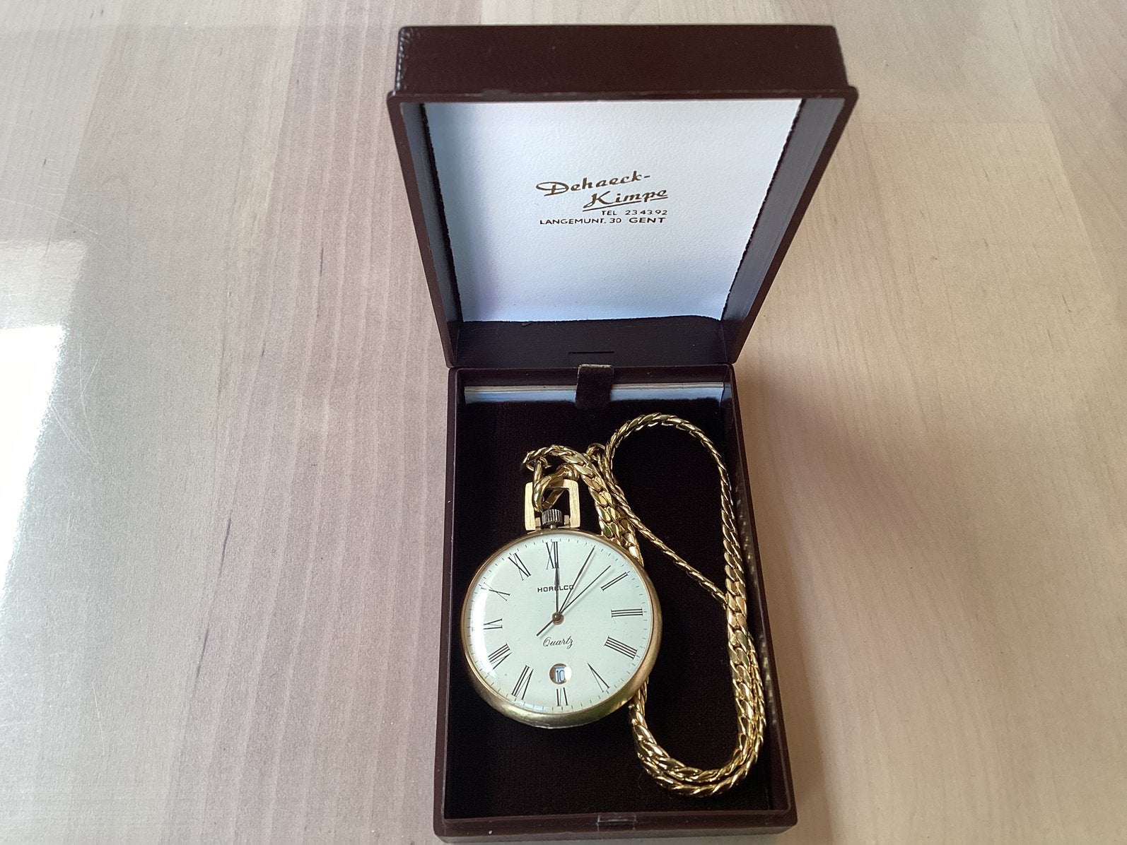 Montre de poche à quartz Morelco dans une boîte, Enlèvement, Montre de poche