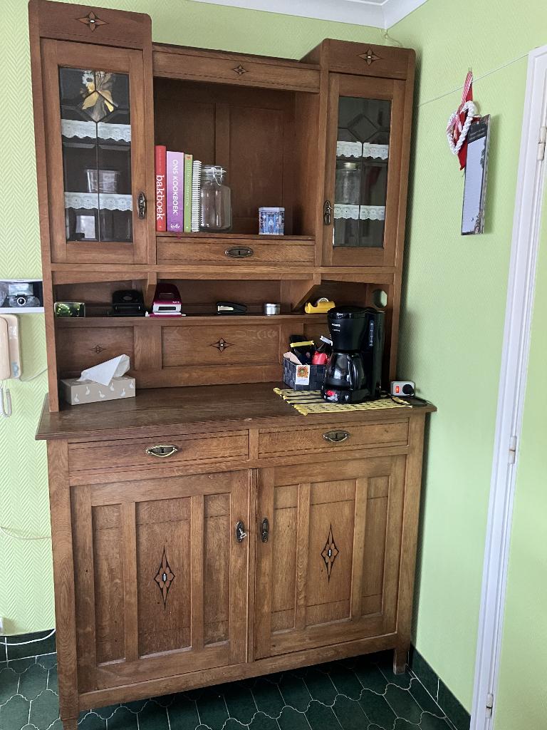 antieke eiken Art Deco buffetkast 1930er jaren, Huis en Inrichting, Kasten | Buffetkasten, Ophalen, Gebruikt, Eikenhout, Art déco