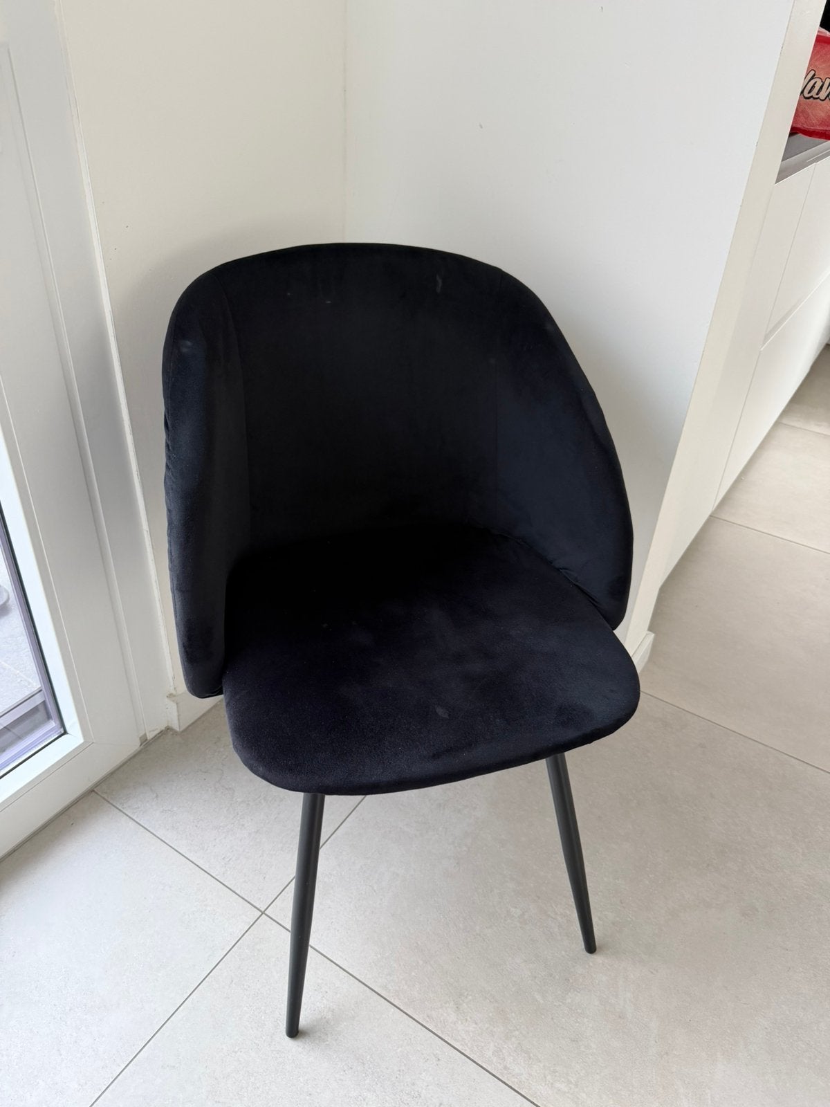 Zwarte stoel, Ophalen, Gebruikt, Zwart, Stof