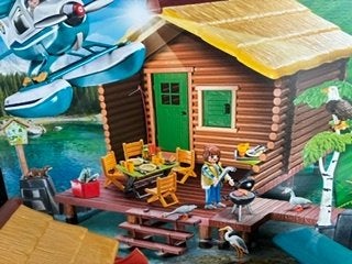 Playmobil wildlife blokhut met kano en watervliegtuis 9320, Kinderen en Baby's, Complete set, Overige typen, Ophalen of Verzenden