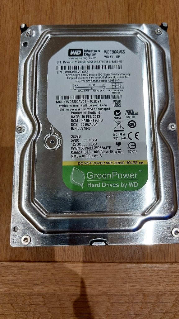 HDD 3.5 Western Digital 320 Go SATA - WD3200AVCS-632DY1, Computers en Software, Ophalen, Intern, Gebruikt, 320 Gb