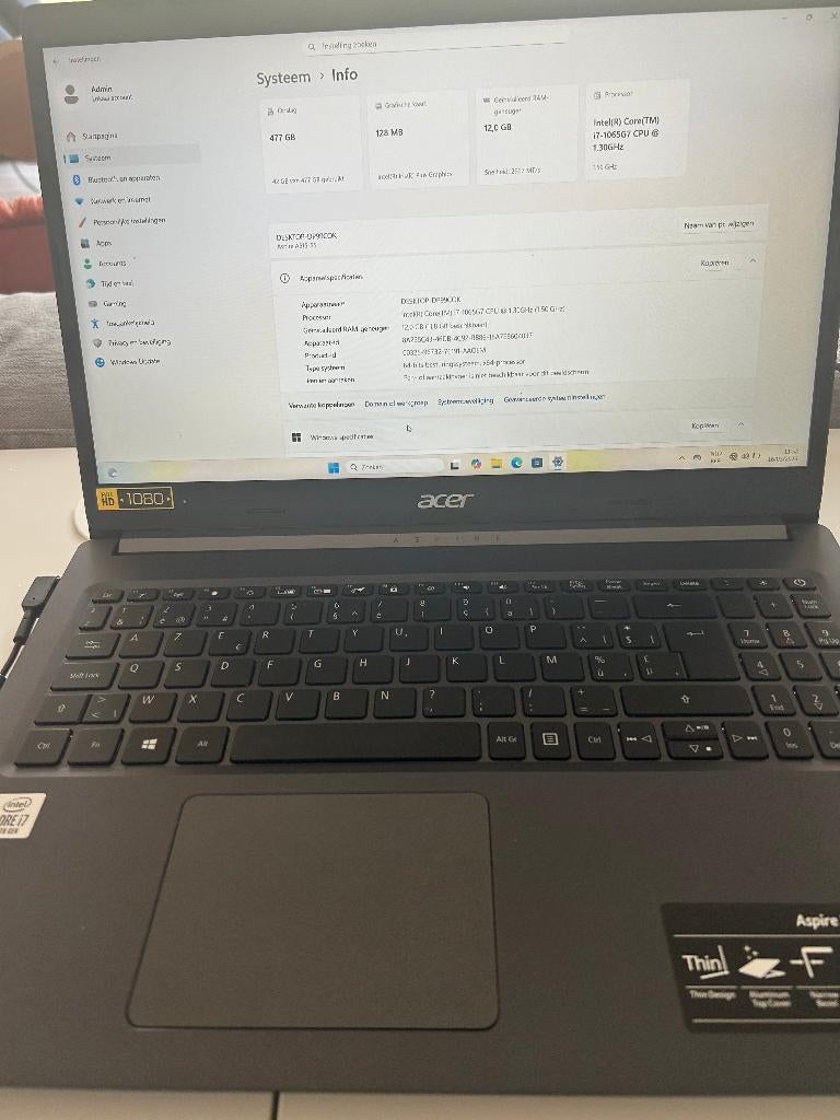 Acer desktop aspire 5 DP99COK intel core i7, Computers en Software, Windows Laptops, Ophalen, Gebruikt, 15 inch, 512 GB