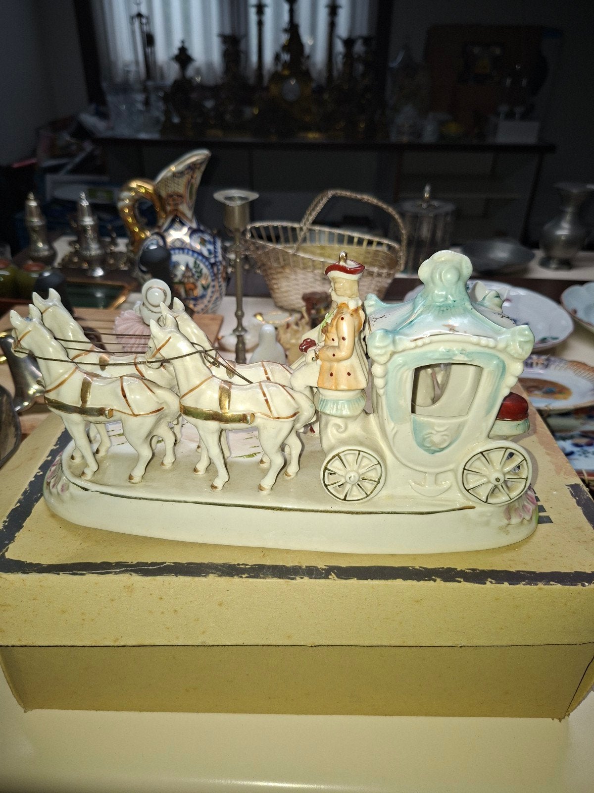 vintage porseleinen of keramieken koets, Antiek en Kunst, Ophalen