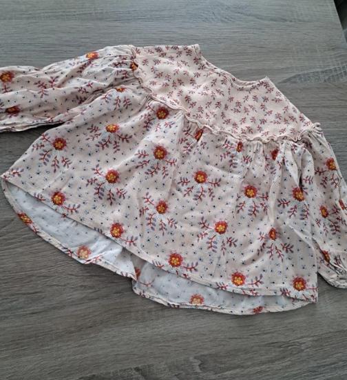 Zara lichtroze bloesje met bloemetjes 86, Kinderen en Baby's, Babykleding | Maat 86, Meisje, Ophalen of Verzenden, Zo goed als nieuw