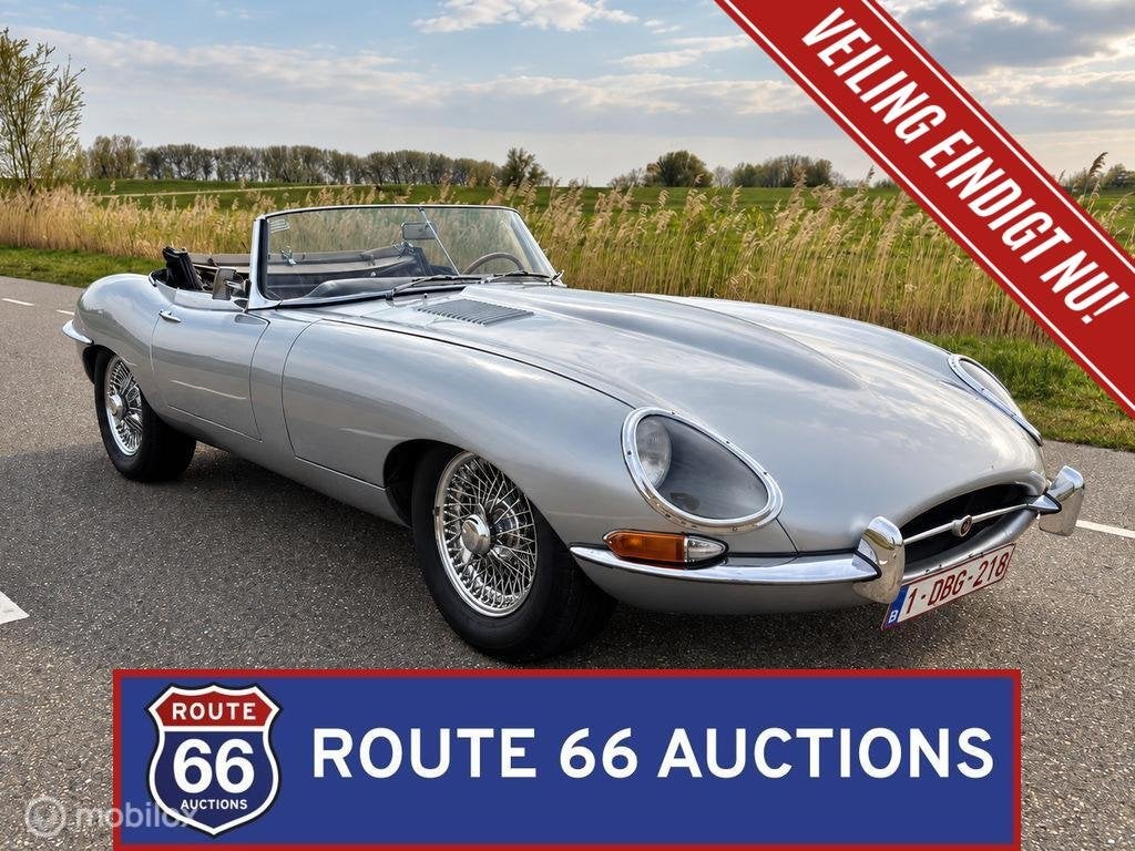 Jaguar E-Type Series 1 3.8 OTS | 1963 | Route 66 Auctions, Auto's, Zwart, Bedrijf, Handgeschakeld, Overige carrosserie
