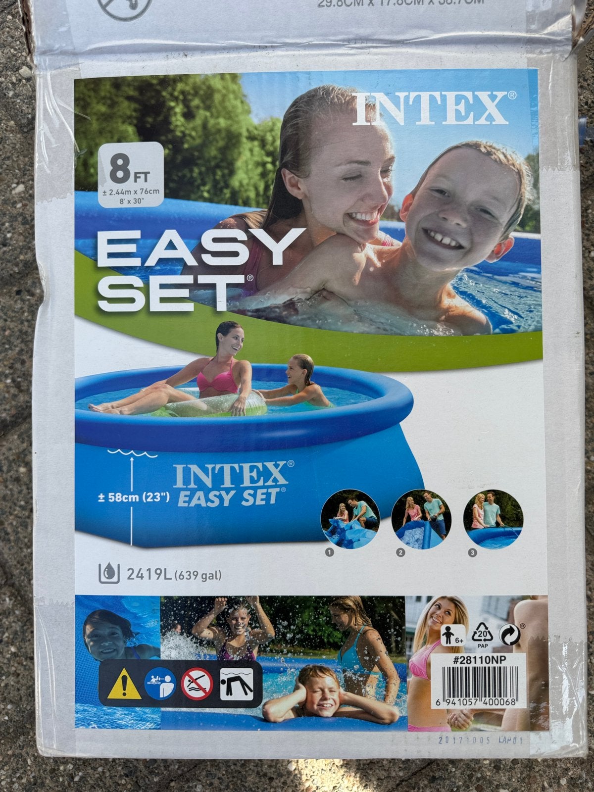 Zwembad Intex Easy set - diameter 2,44m, Tuin en Terras, Ophalen, Rond, Zo goed als nieuw, Opzetzwembad