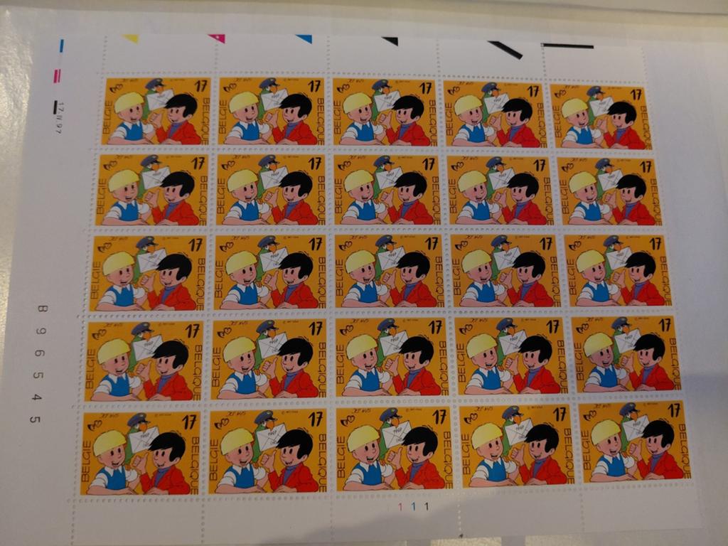 Feuille de 25 timbres neufs de Jommeke., Enlèvement ou Envoi