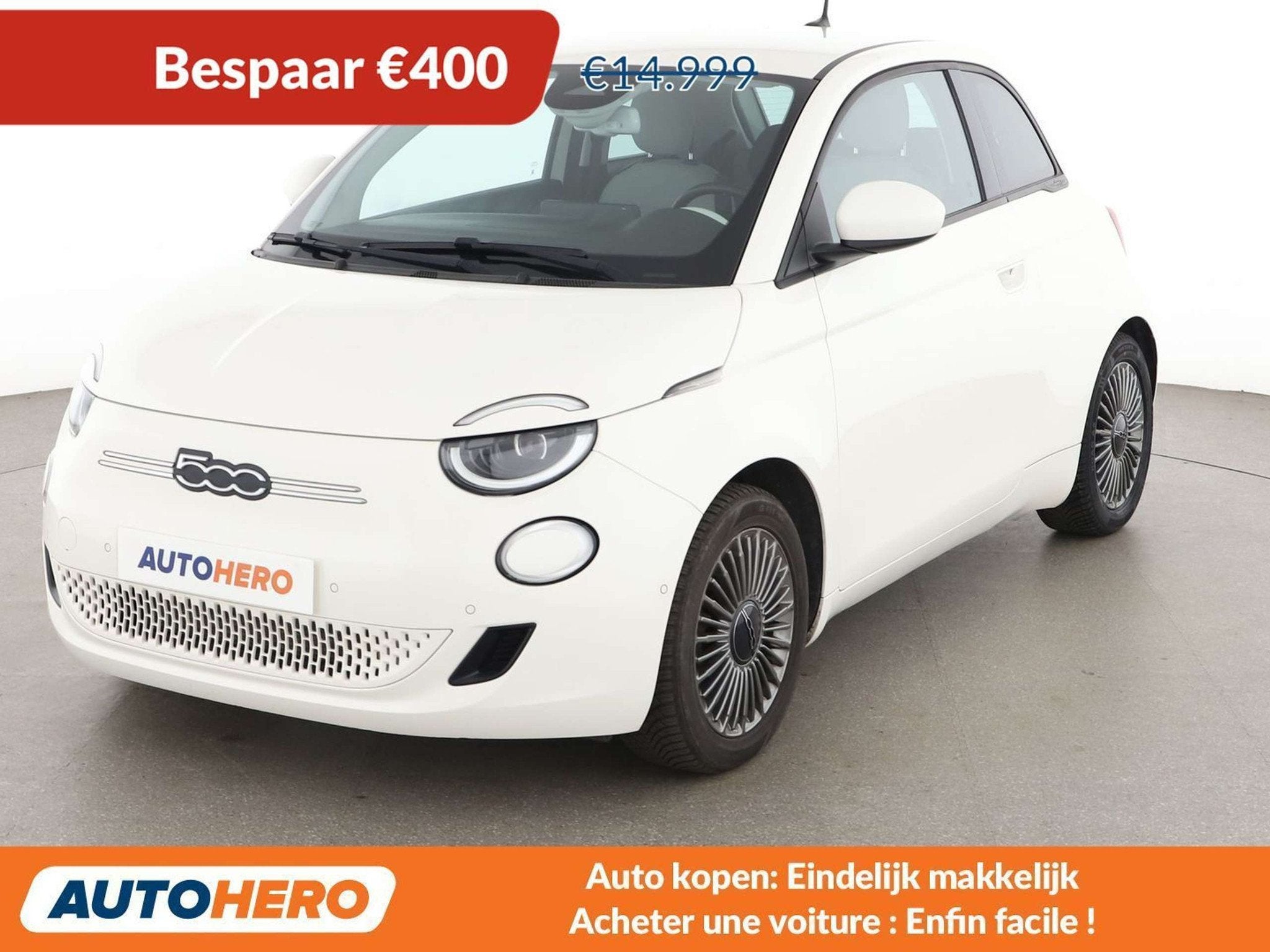 Fiat 500E electric drive 87 kW Icon (automatique), Autos, 1365 kg, Automatique, Tissu, Blanc