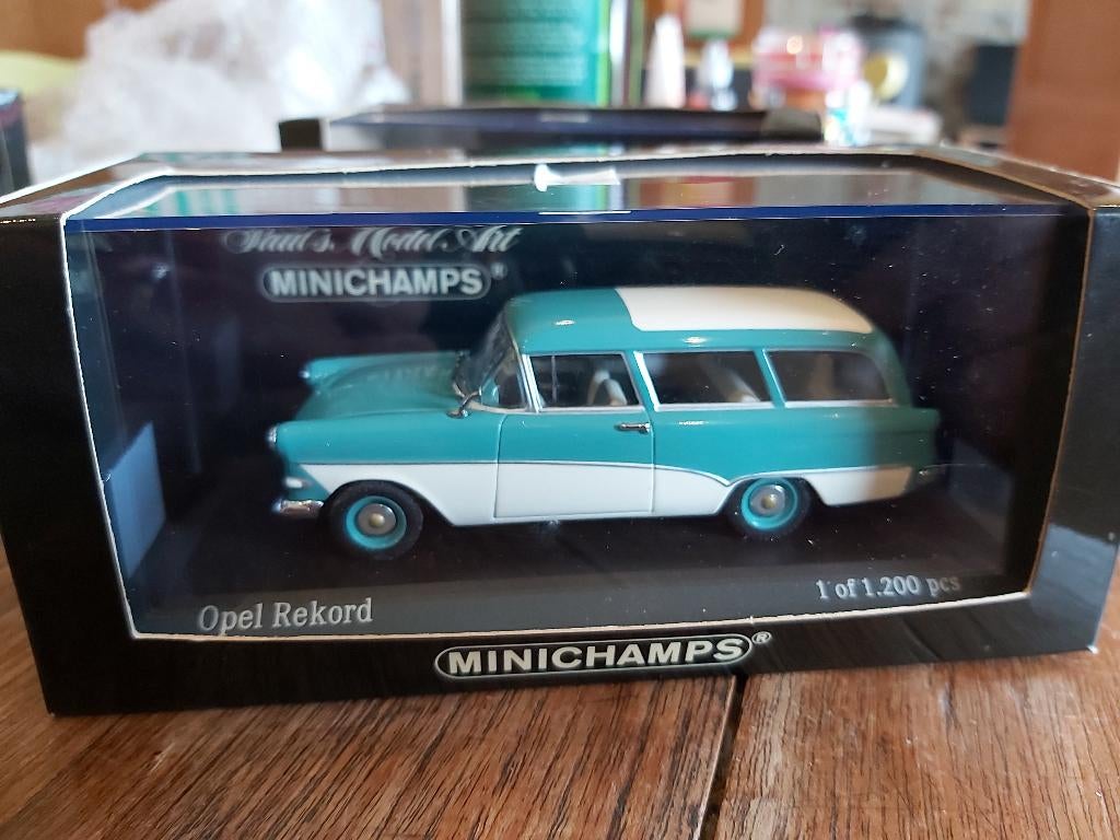 Minichamps Opel Rekord P1 1958 Turquoise 1/43, Enlèvement ou Envoi, Neuf, Voiture, MiniChamps