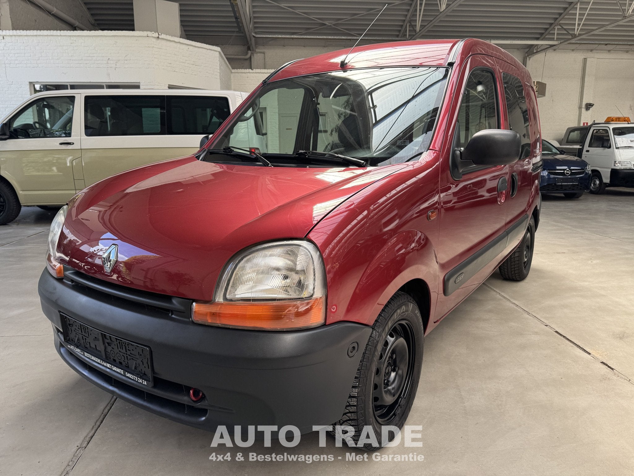 Renault Kangoo 1.9 DIESEL | LICHTE VRACHT | TREKHAAK | 1J GA, Autos, Rouge, Achat, 4 portes, Entreprise