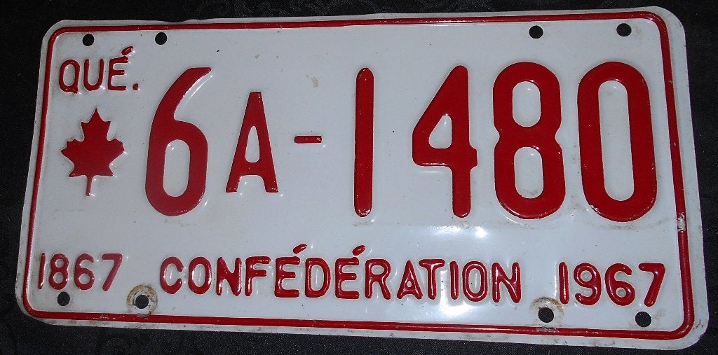 Rare plaque immatriculation Quebec 1967., Autos : Divers, Enlèvement ou Envoi, Utilisé