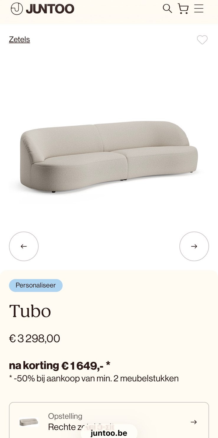 Juntoo modulaire ronde zetel, Huis en Inrichting, Ophalen, Japandi, Gebruikt, 100 tot 125 cm