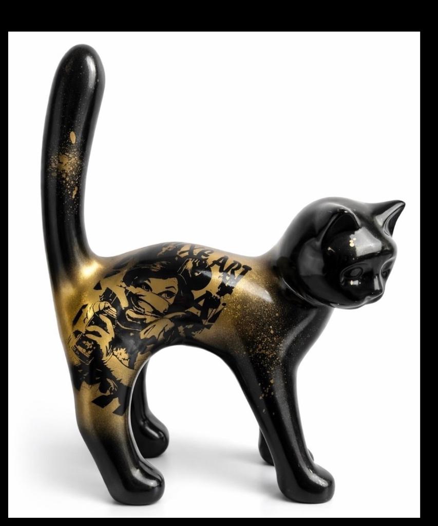 Kleurrijke design kat - pop art decoratie, Antiek en Kunst, Ophalen of Verzenden