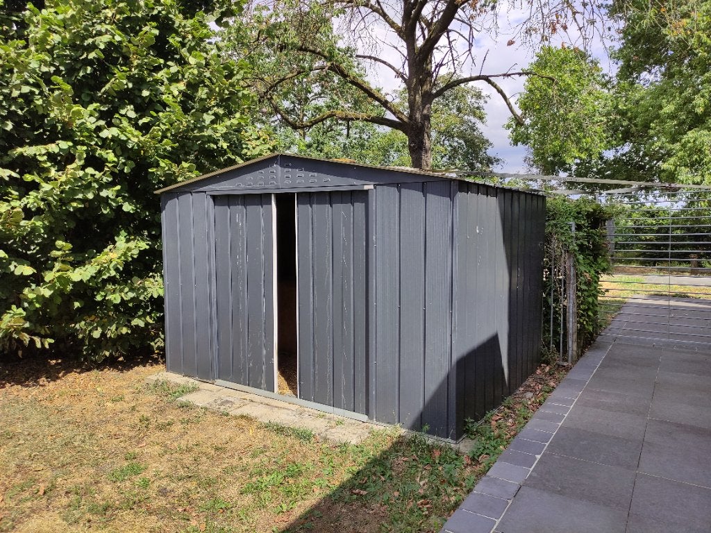 Metalen tuinhuis/opberghok van duramax, Tuin en Terras, Tuinhuizen, Ophalen, Tuinhuis, Zo goed als nieuw, Metaal
